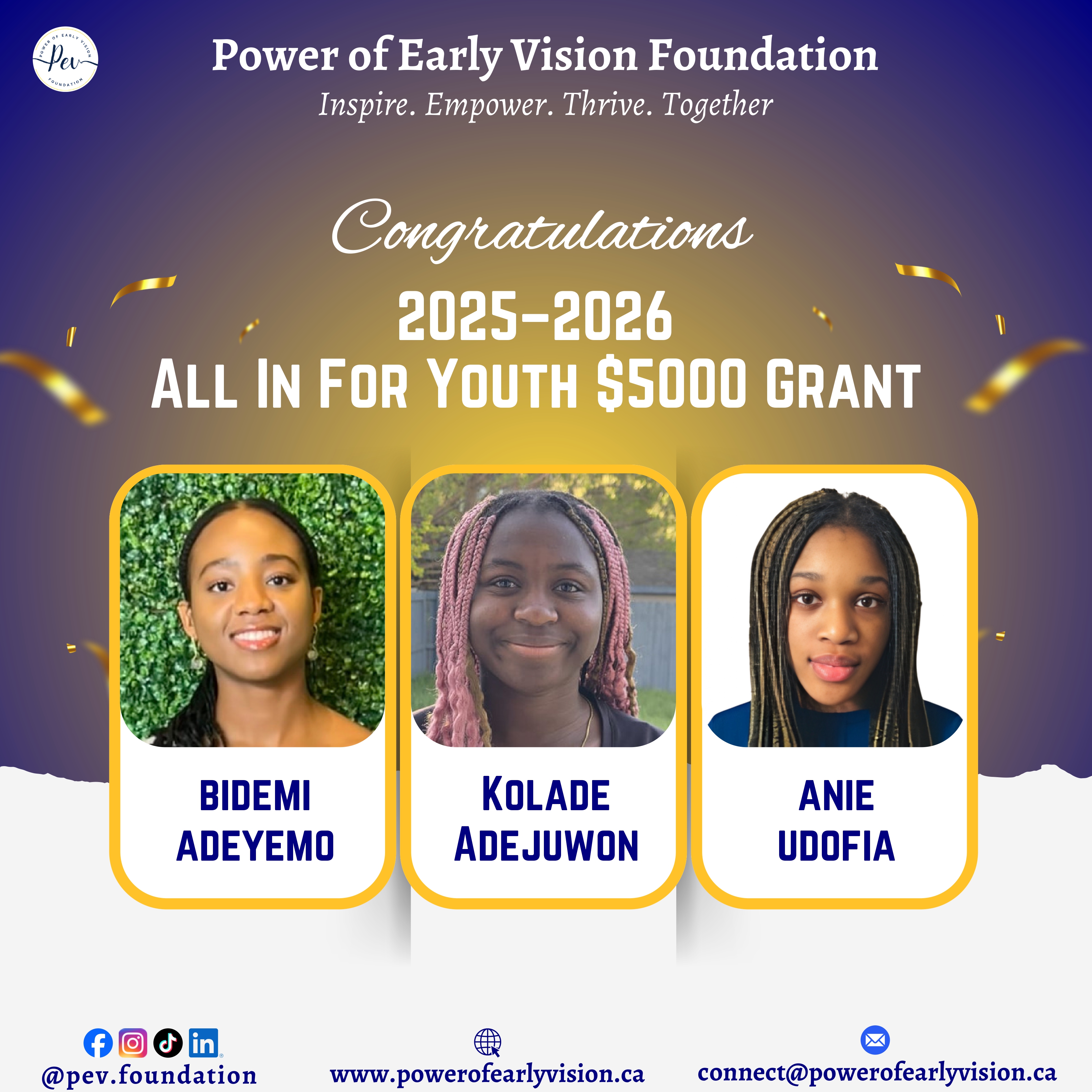 Celebrating Our 2025–2026 All In For Youth Grant Recipients